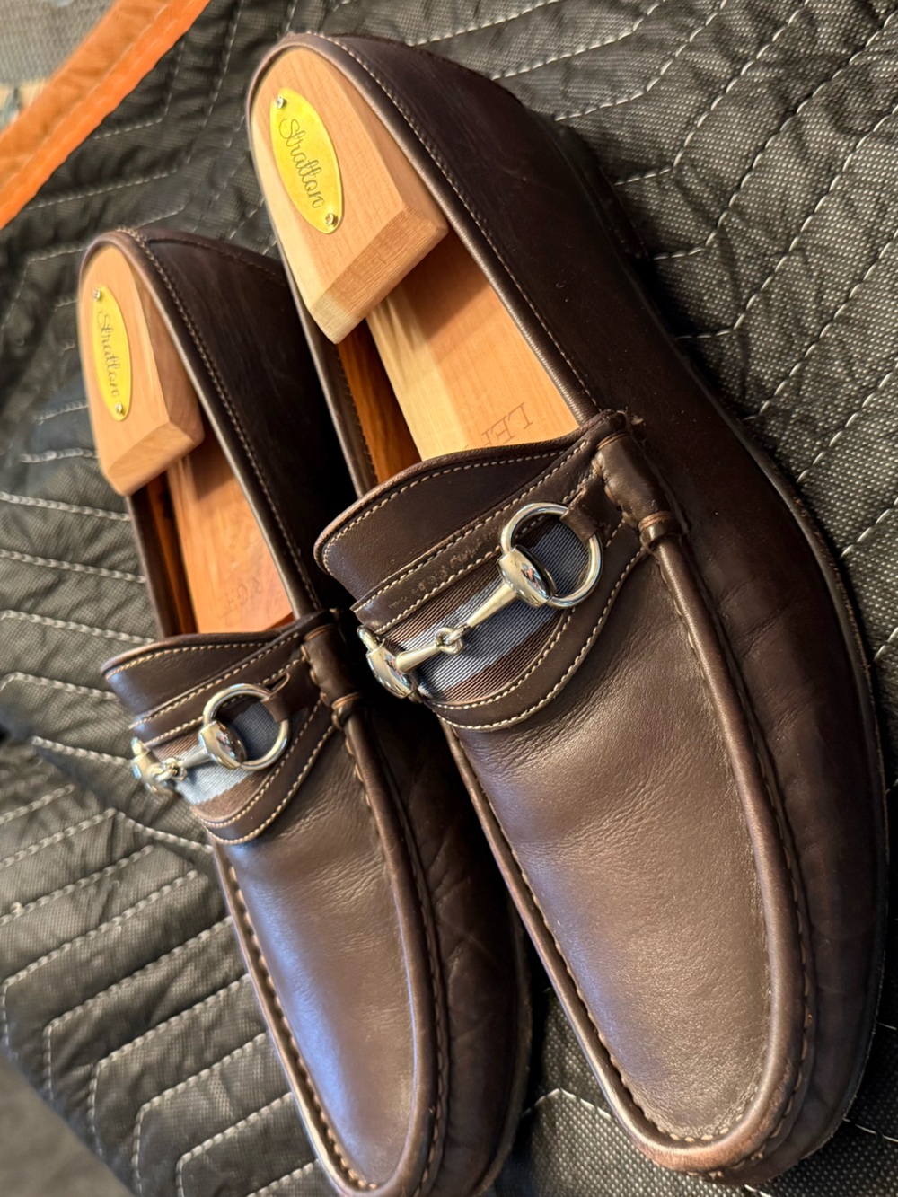 Gucci Brown Leather Horsebit Loafers 157440